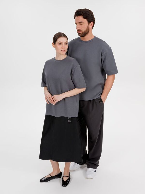 Джемпер с коротким рукавом Siluetti Volumica, серый арт.20573.10