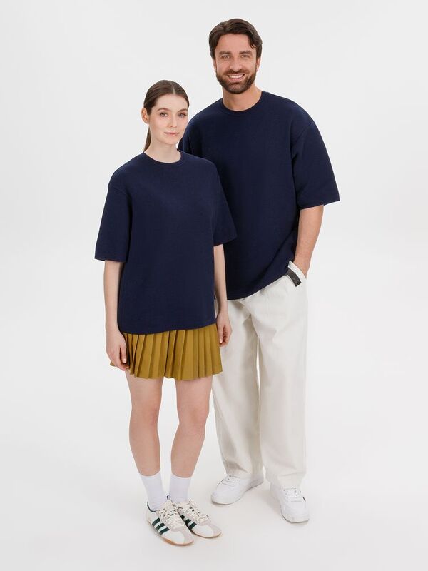 Джемпер с коротким рукавом Siluetti Volumica, темно-синий арт.20573.41