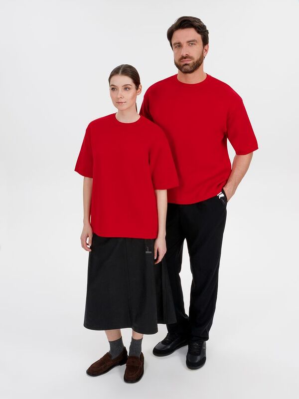 Джемпер с коротким рукавом Siluetti Volumica, красный арт.20573.50