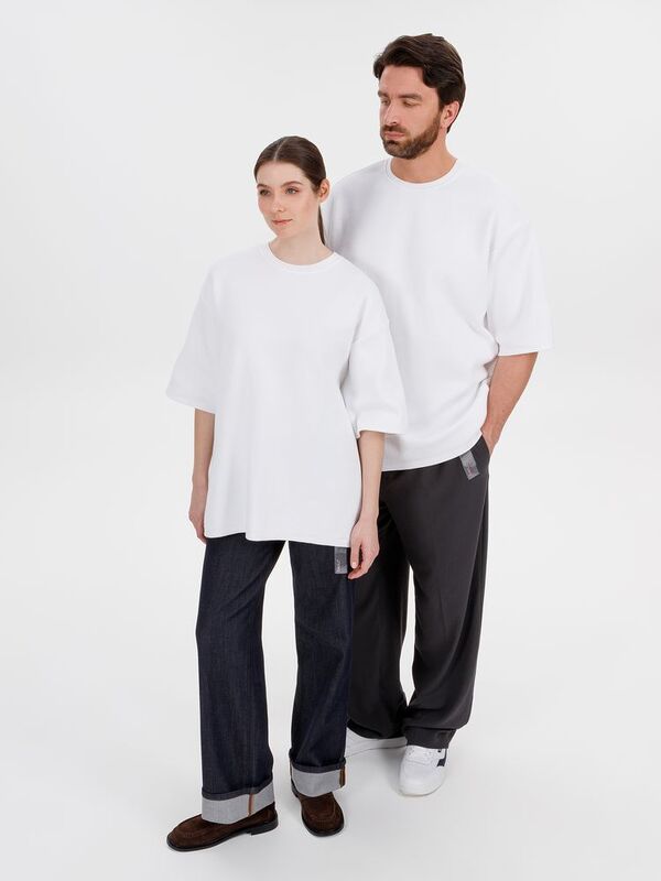 Джемпер с коротким рукавом Siluetti Volumica, молочно-белый арт.20573.60