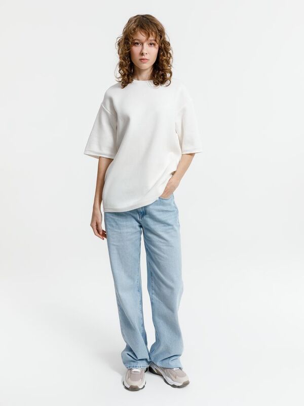 Джемпер с коротким рукавом Siluetti Volumica, молочно-белый арт.20573.60