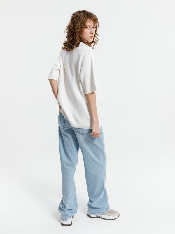 Джемпер с коротким рукавом Siluetti Volumica, молочно-белый арт.20573.60