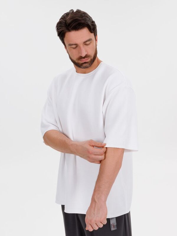 Джемпер с коротким рукавом Siluetti Volumica, молочно-белый арт.20573.60