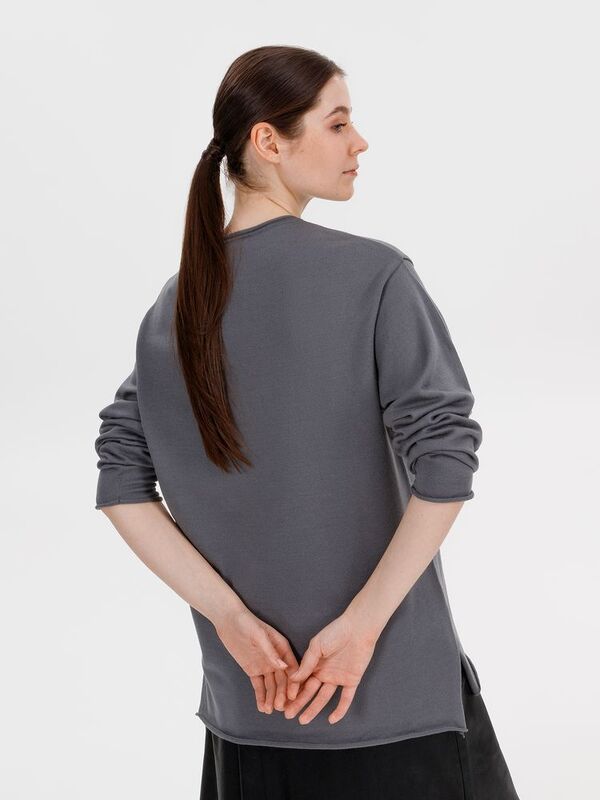 Лонгслив унисекс Siluetti Fuori, серый арт.20574.10