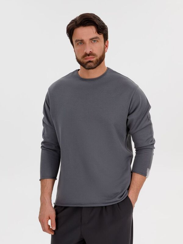 Лонгслив унисекс Siluetti Fuori, серый арт.20574.10