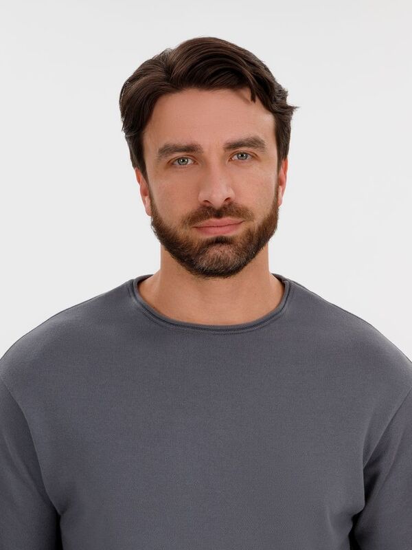 Лонгслив унисекс Siluetti Fuori, серый арт.20574.10