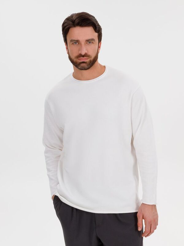 Лонгслив унисекс Siluetti Fuori, молочно-белый арт.20574.60