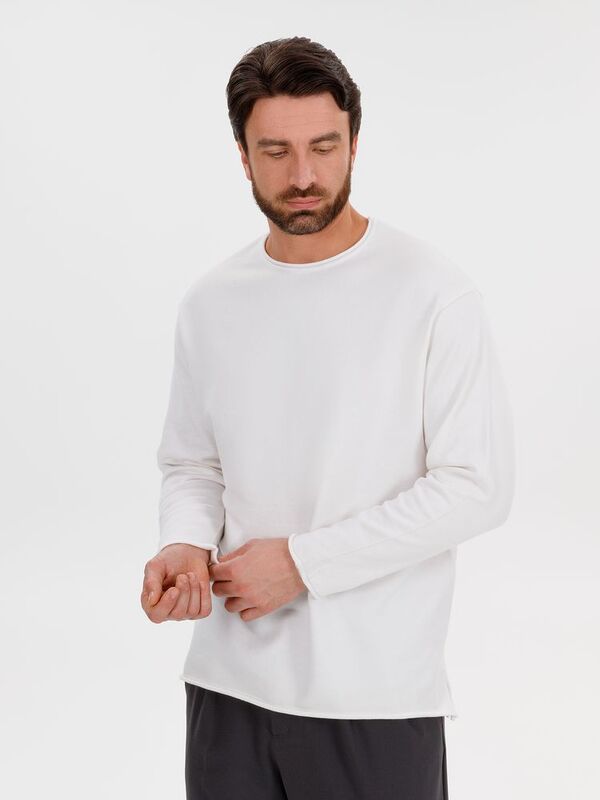 Лонгслив унисекс Siluetti Fuori, молочно-белый арт.20574.60