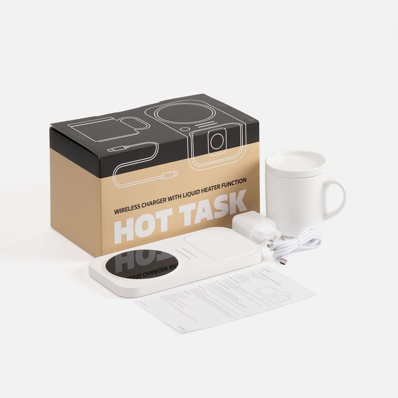 Беспроводное зарядное устройство с подогревом кружки Hot Task, белое арт.17369.60