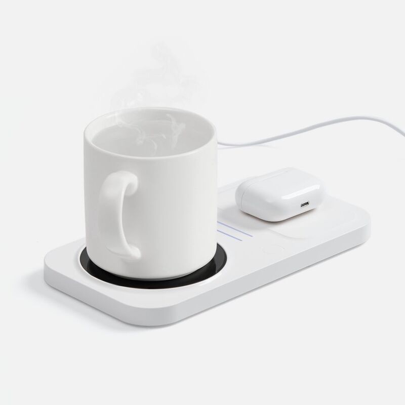 Беспроводное зарядное устройство с подогревом кружки Hot Task, белое арт.17369.60