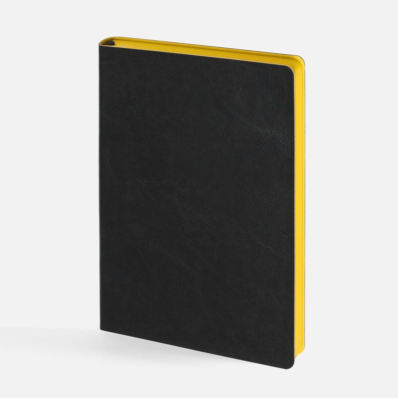 Ежедневник Doppio, недатированный, черный с желтым арт.26022.38