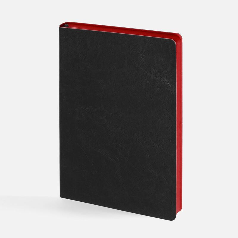 Ежедневник Doppio, недатированный, черный с красным арт.26022.53