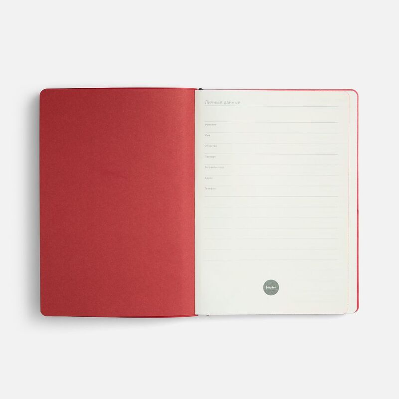 Ежедневник Doppio, недатированный, черный с красным арт.26022.53