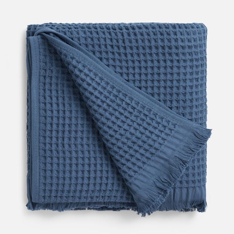 Плед вафельный Elenglect, темно-синий арт.17378.43