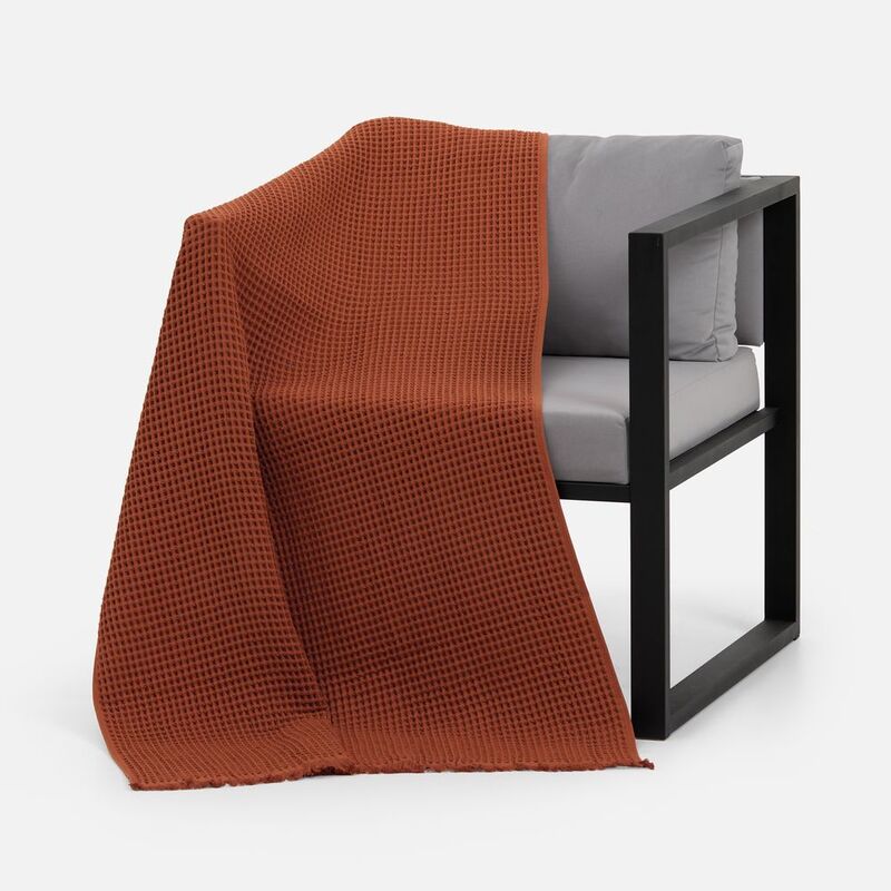 Плед вафельный Elenglect, оранжевый арт.17378.20