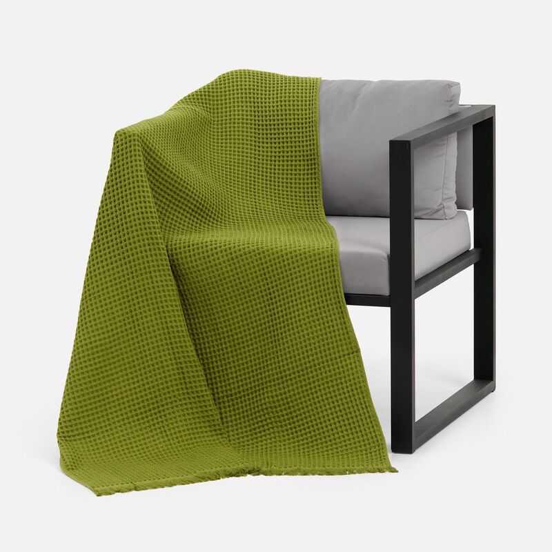 Плед вафельный Elenglect, зеленый арт.17378.90