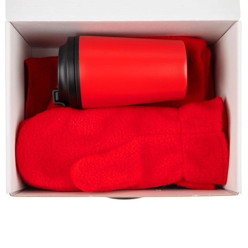 Набор Fleecy с термостаканом, красный арт.20436.50