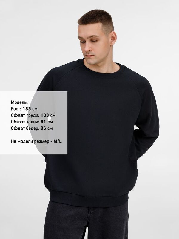 Свитшот унисекс Avenu, черный арт.19034.30