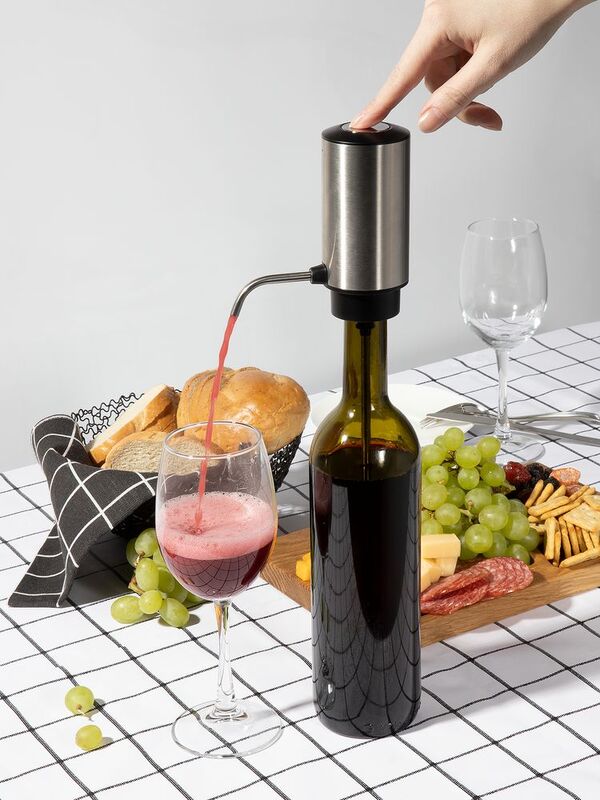 Электрический аэратор-дозатор для вина Tuoretta, серебристый арт.19307.11