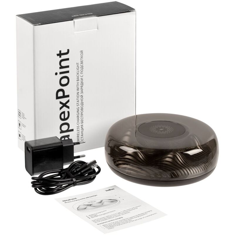Станция беспроводной зарядки с подсветкой apexPoint ver.2, черная арт.17386.30