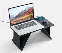 Складной стол для ноутбука с беспроводной зарядкой Kickstand Table, серый арт.17486.10