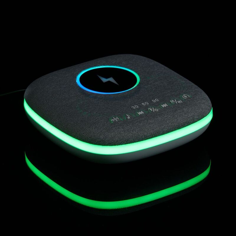 Bluetooth-колонка с беспроводной зарядкой и подсветкой Terrafonic, серая арт.17487.10