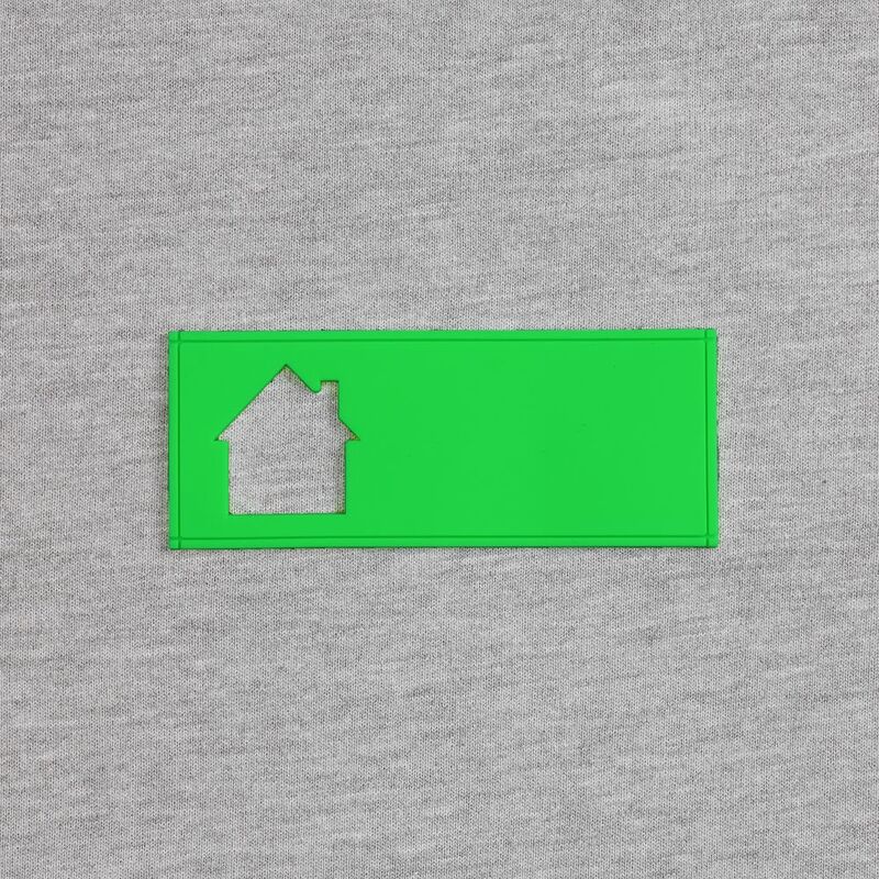 Лейбл из ПВХ с вырубкой &laquo;Дом&raquo;, зеленый неон арт.17590.94