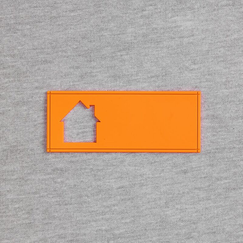 Лейбл из ПВХ с вырубкой &laquo;Дом&raquo;, оранжевый неон арт.17590.22