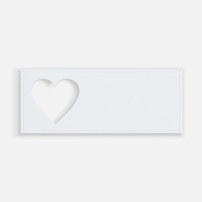 Лейбл из ПВХ с вырубкой &laquo;Сердце&raquo;, белый арт.17595.60