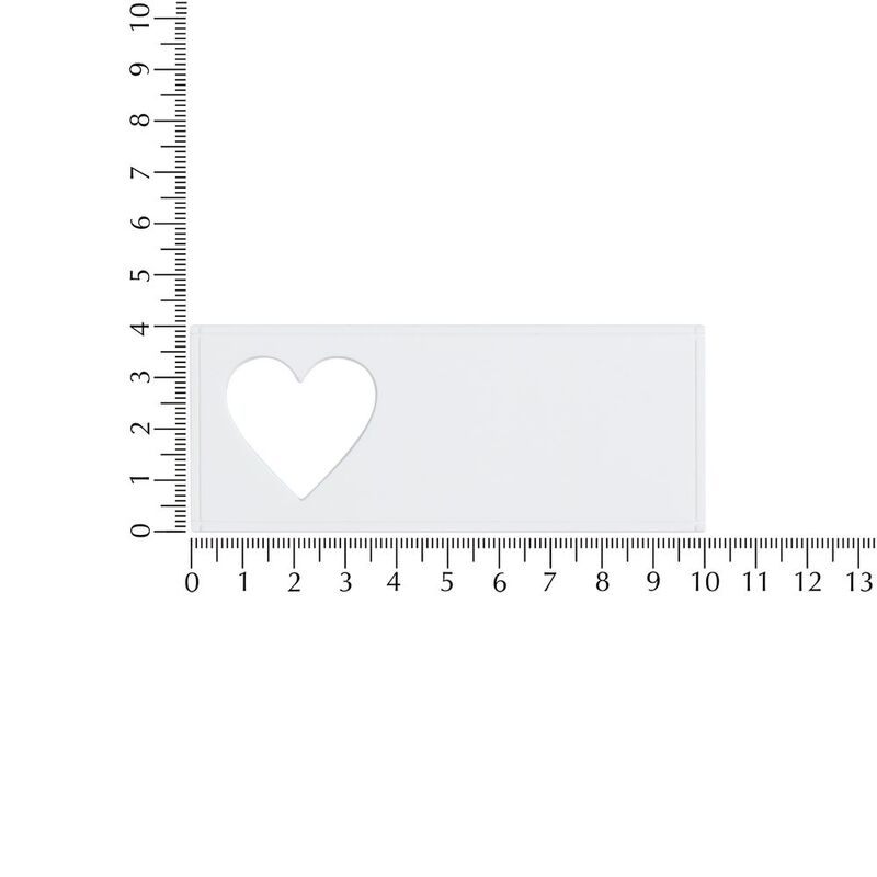 Лейбл из ПВХ с вырубкой &laquo;Сердце&raquo;, белый арт.17595.60