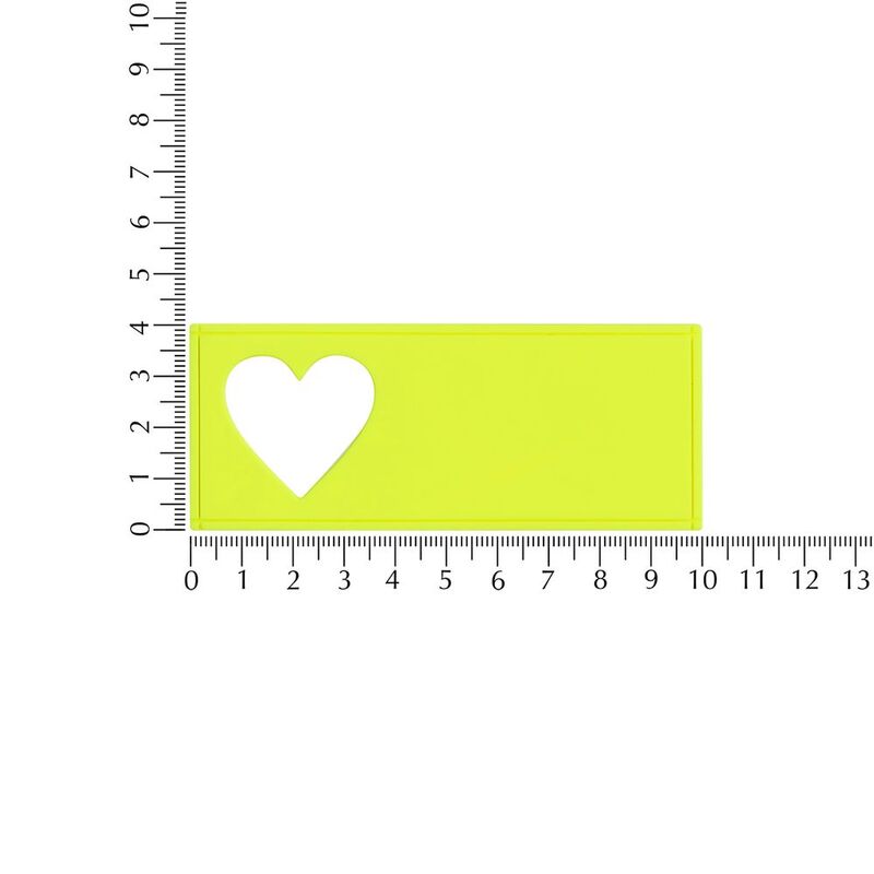 Лейбл из ПВХ с вырубкой &laquo;Сердце&raquo;, желтый неон арт.17595.89