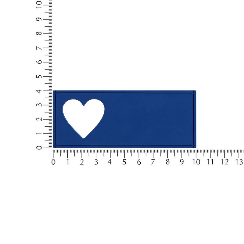 Лейбл из ПВХ с вырубкой &laquo;Сердце&raquo;, синий арт.17595.44