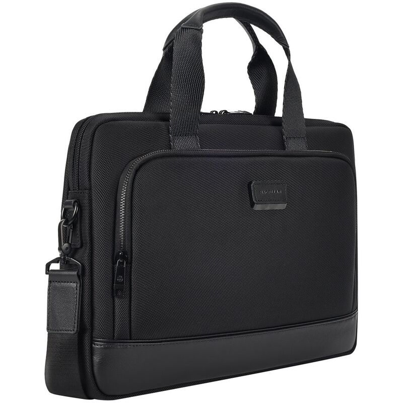 Сумка для ноутбука Santiago с кожаной отделкой, черная арт.17961.30