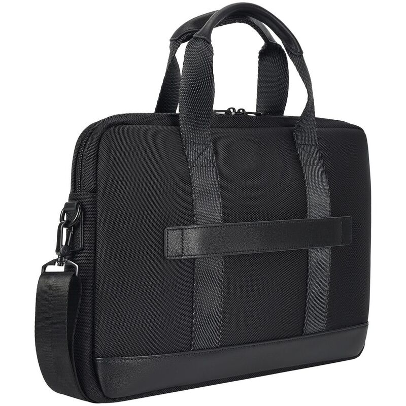 Сумка для ноутбука Santiago с кожаной отделкой, черная арт.17961.30