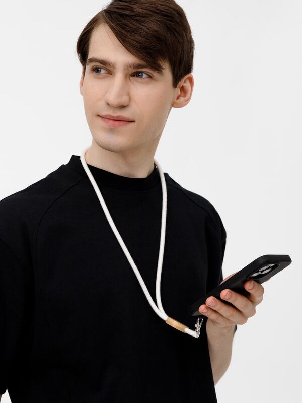 Шнурок для бейджа Tube Wood, белый арт.20382.60