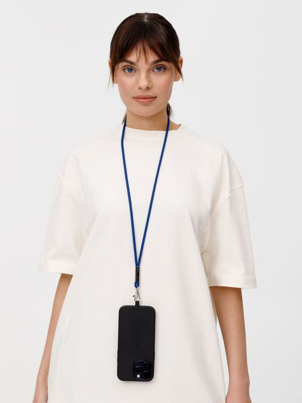 Шнурок для бейджа Tube Metal, синий арт.20383.40