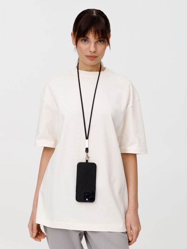 Шнурок для бейджа Tube Metal, черный арт.20383.30