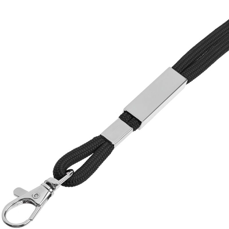 Шнурок для бейджа Tube Metal, черный арт.20383.30