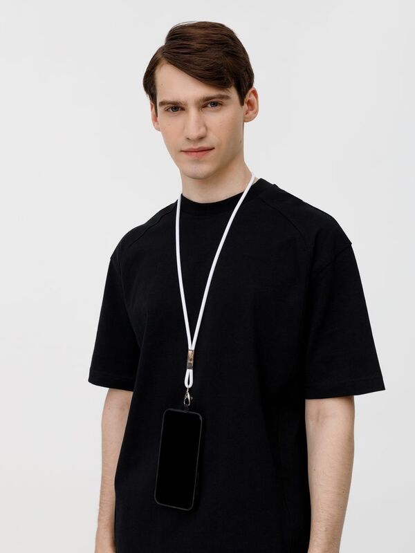 Шнурок для бейджа Tube Metal, белый арт.20383.60