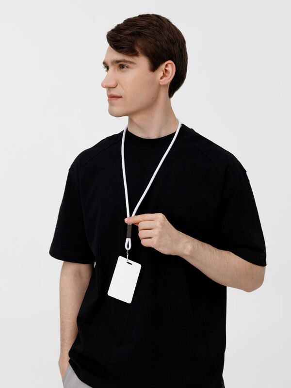 Шнурок для бейджа Tube Metal, белый арт.20383.60