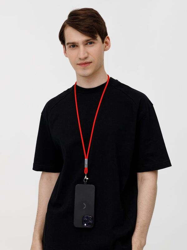 Шнурок для бейджа Tube Metal, красный арт.20383.50