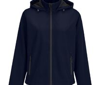 Куртка софтшелл с капюшоном женская Race Women, темно-синяя арт.04448319