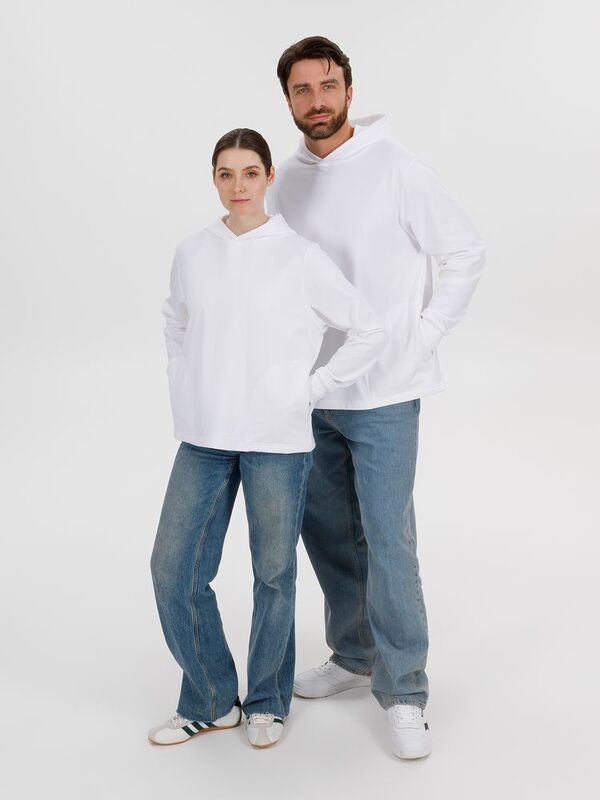 Худи унисекс Morfiss, белое арт.17969.60