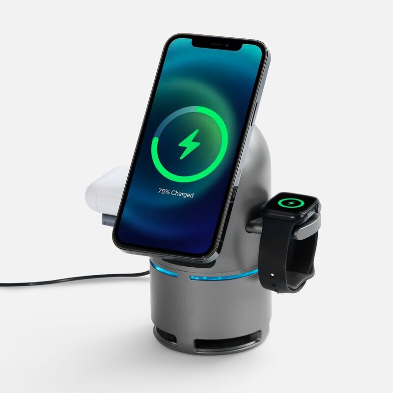 Bluetooth-колонка с беспроводной зарядкой Droid, серая арт.17587.10