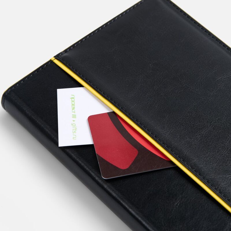 Ежедневник Alanis, недатированный, черный с желтым арт.18299.38