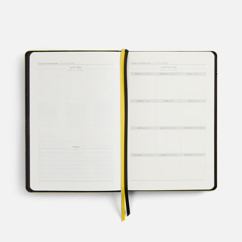 Ежедневник Alanis, недатированный, черный с желтым арт.18299.38