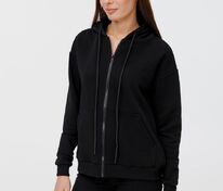 Толстовка унисекс оверсайз на молнии Zippy Terry, черная арт.19883.30