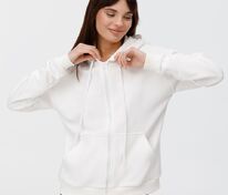 Толстовка унисекс оверсайз на молнии Zippy Terry, белая арт.19883.60