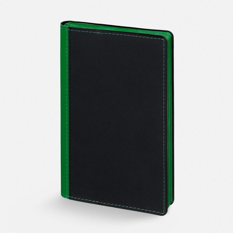 Ежедневник Nice Twice, недатированный, черный с ярко-зеленым арт.22041.93