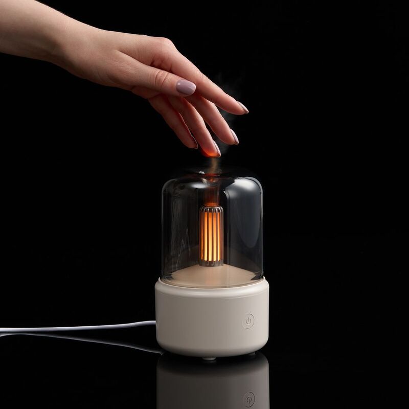 Увлажнитель-ароматизатор с подсветкой mistFlicker, молочно-белый арт.16392.60